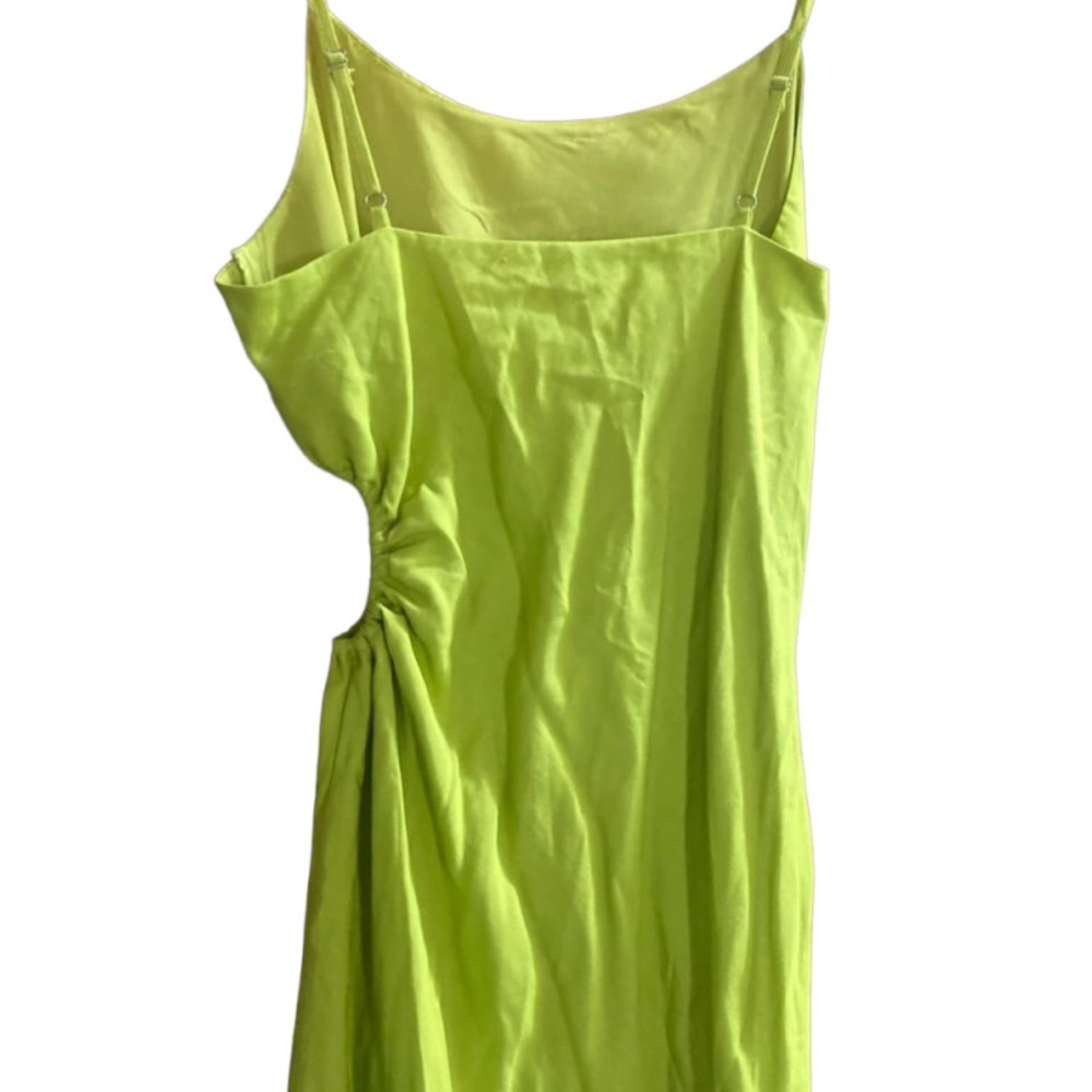 Lime green, Forever 21, Long Maxi-dress, Cutout hip - Picture 4 of 5